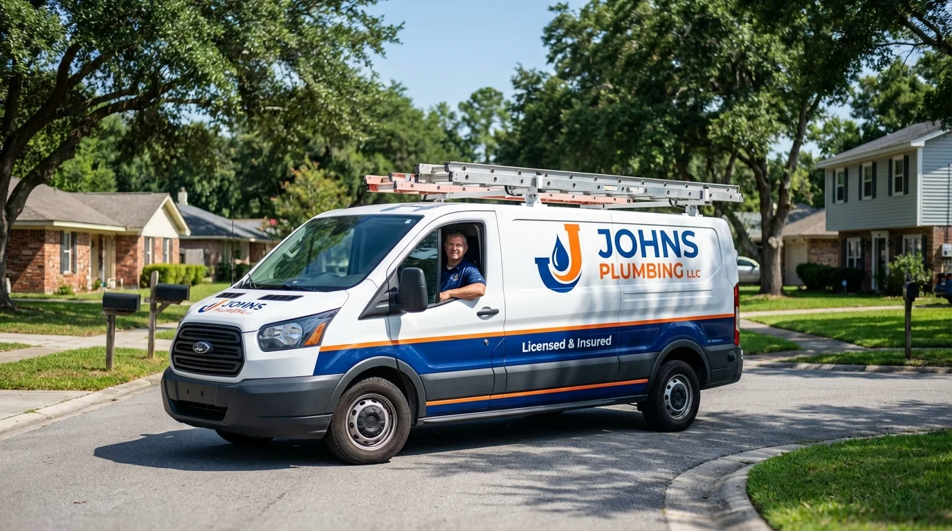 Johns Plumbing LLC service van in Whitmore Lake, MI