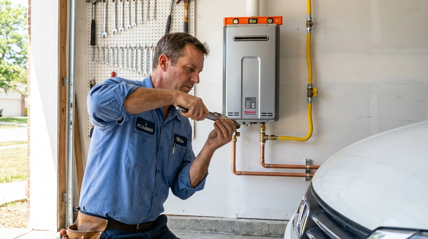 Tankless water heater installation by a Johns Plumbing LLC plumber in Whitmore Lake